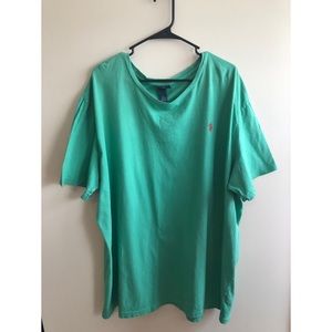 Light green Ralph Lauren polo tee.